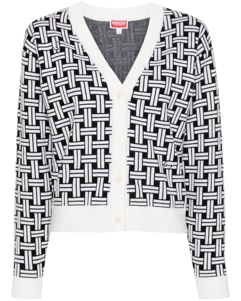Kenzo Cardigan mit Jacquardmuster - Weiß Weiß