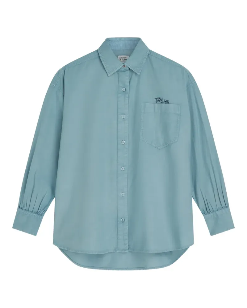 Scotch&Soda logo-embroidered chest-pocket shirt - Blau Blau
