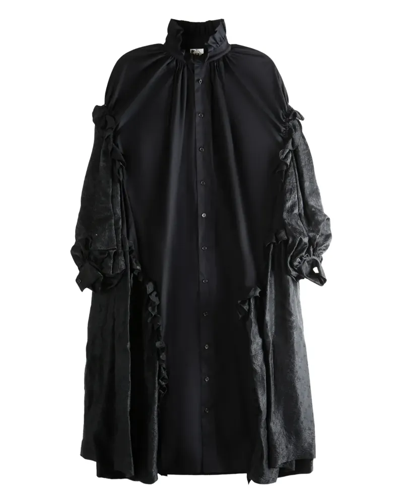 Noir Kei Ninomiya ruffled midi dress - Schwarz Schwarz