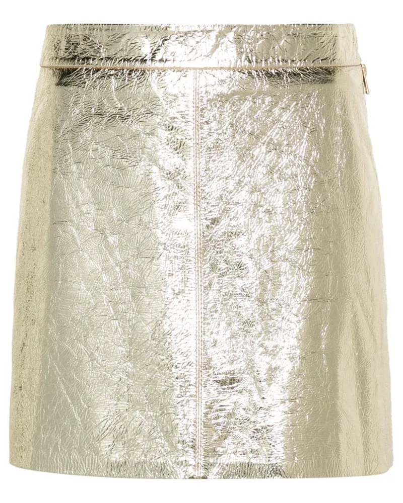 Zadig & Voltaire Metallischer Jinette Lederrock - Gold Gold