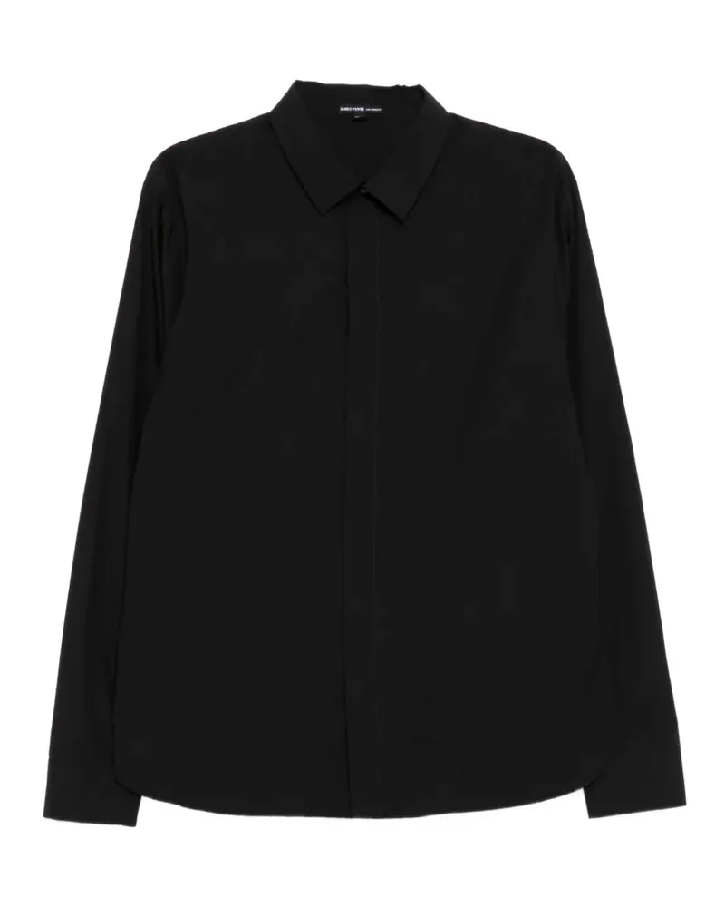 James Perse Supima Popeline-Hemd - Schwarz Schwarz