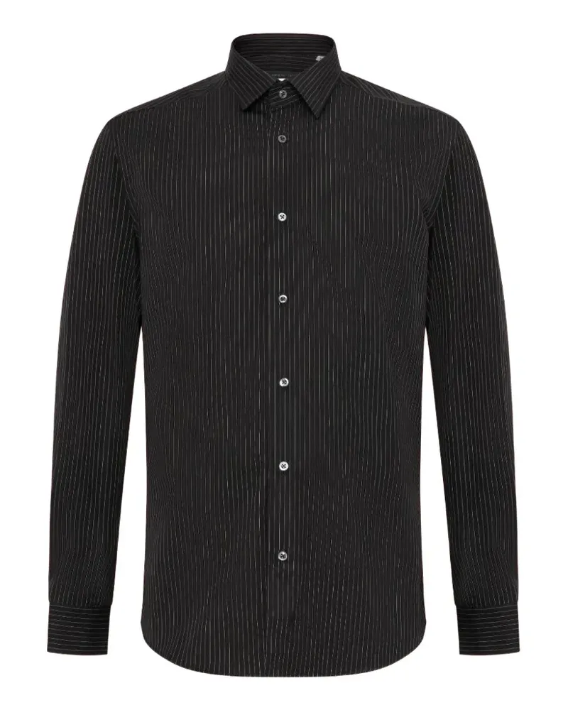 Low Brand pinstriped long-sleeve shirt - Schwarz Schwarz