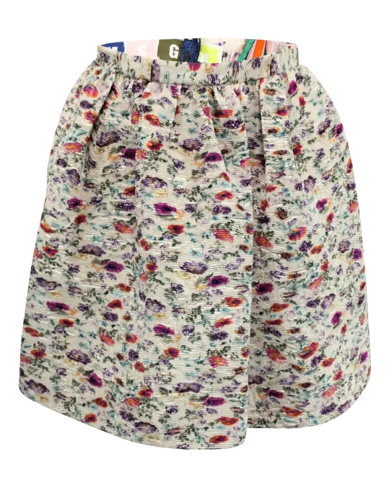 MSGM floral-pattern pleated mini skirt - Rosa Rosa