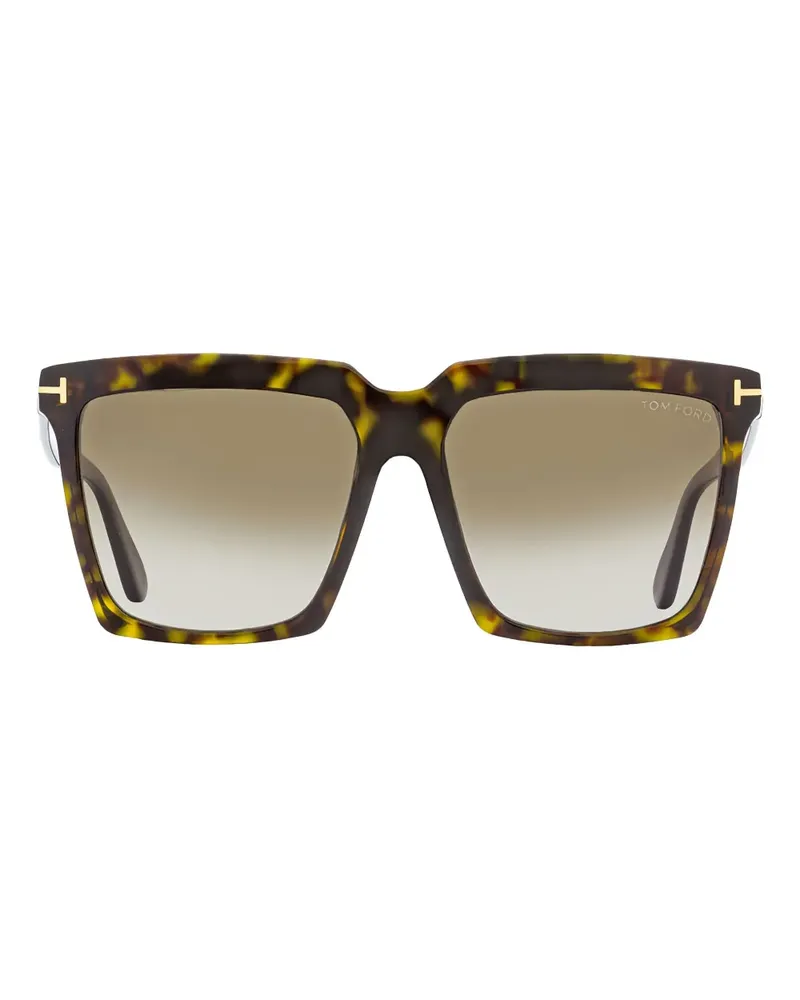 Tom Ford Sonnenbrille mit eckigem Gestell - Grün Grün