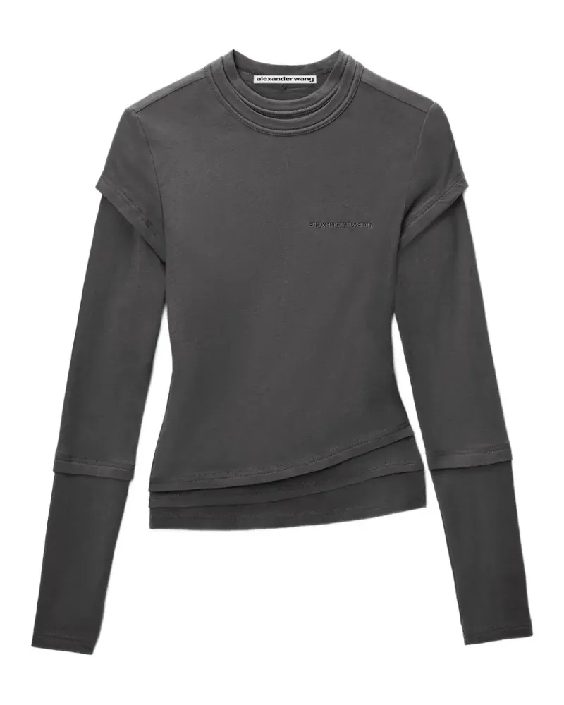 Alexander Wang Langarmshirt im Layering-Look - Grau Grau