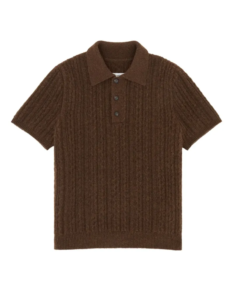 Maison Margiela Poloshirt mit Zopfmuster - Braun Braun