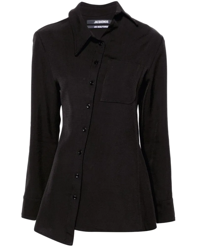 Jacquemus Asymmetrisches La Chemise Pablo Hemd - Schwarz Schwarz