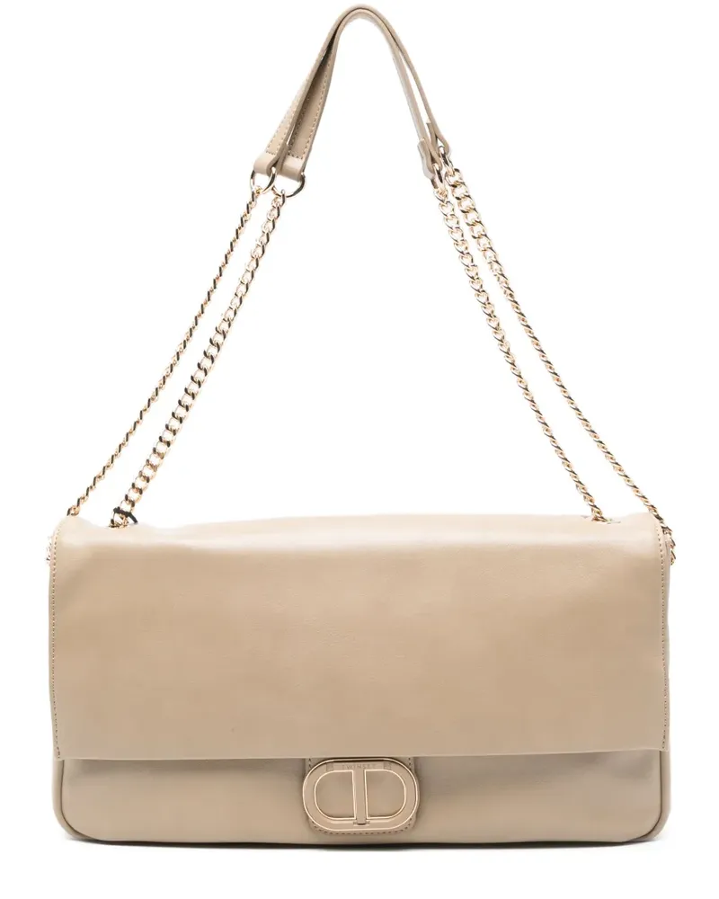 Twin-Set Shopper mit Logo-Schild - Nude Nude