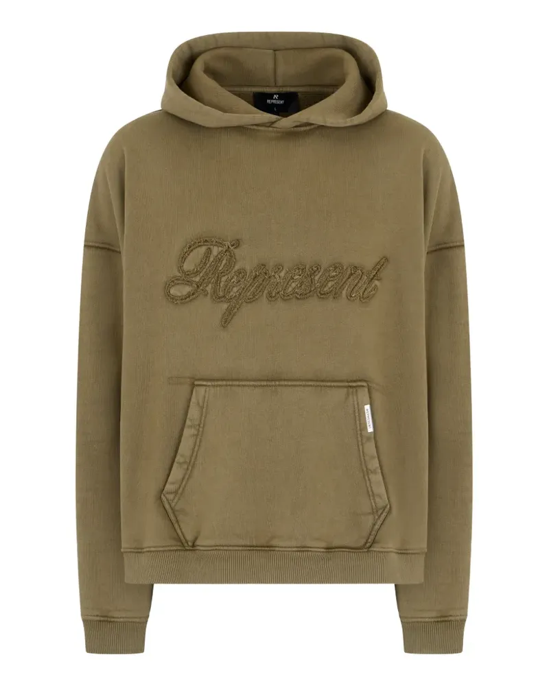 REPRESENT embroidered logo hoodie - Grün Grün