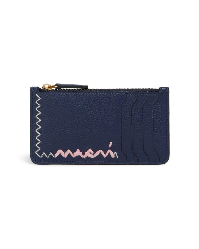 Marni Portemonnaie mit Logo-Stickerei - Blau Blau
