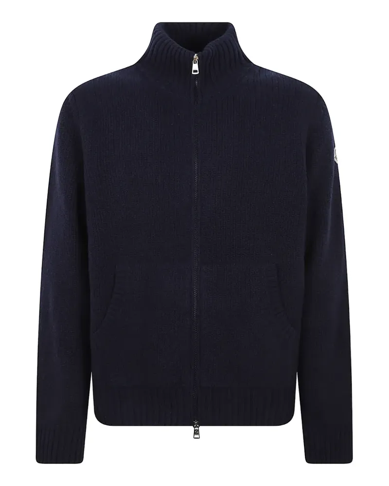 Moncler Gerippter Pullover mit Reißverschluss - Blau Blau