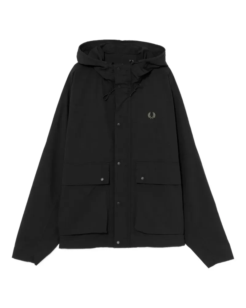 Fred Perry Kapuzenjacke mit Logo-Stickerei - Schwarz Schwarz