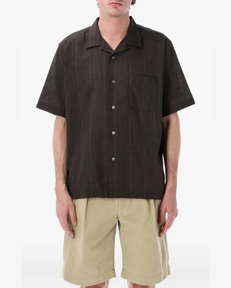nanamica check-pattern short-sleeve shirt - Schwarz Schwarz
