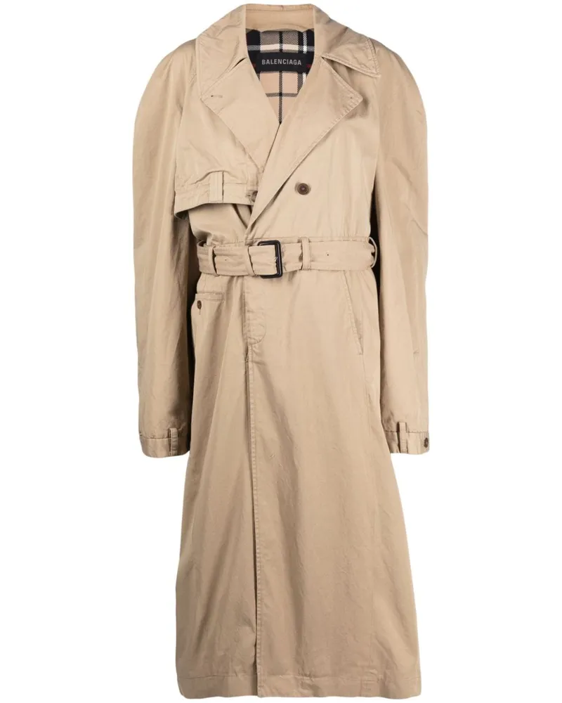 Balenciaga Trenchcoat mit Gürtel - Nude Nude