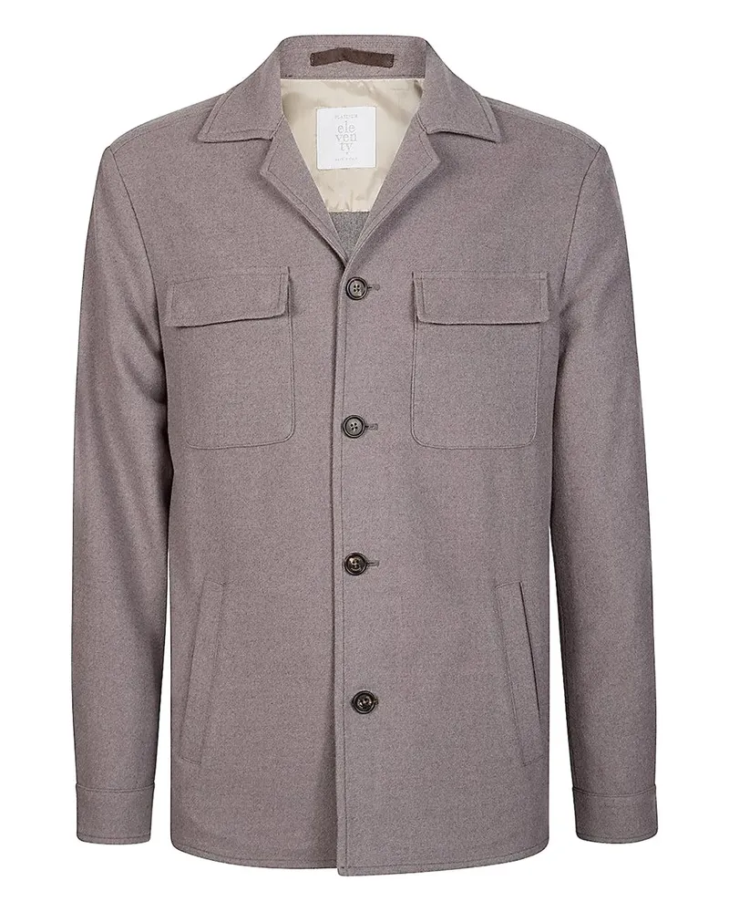 Eleventy Hemdjacke mit Klappentaschen - Grau Grau