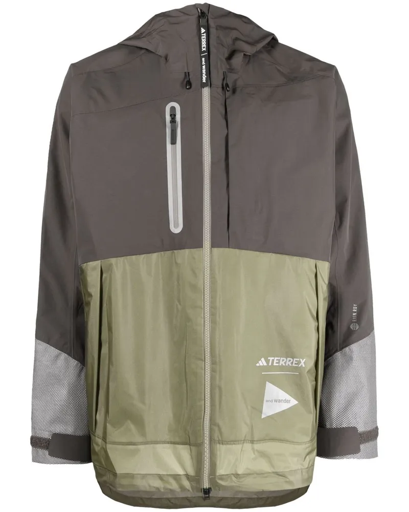 adidas x And Wander Terrex Kapuzenjacke Grün