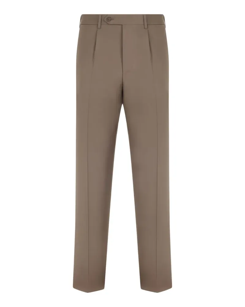 Canali pleated pressed-crease trousers - Nude Nude