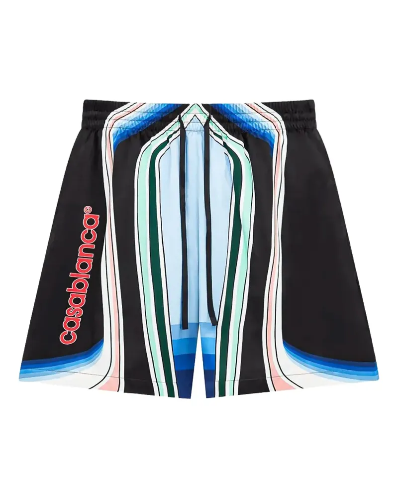Casablanca Paris graphic mountain silk shorts - Schwarz Schwarz