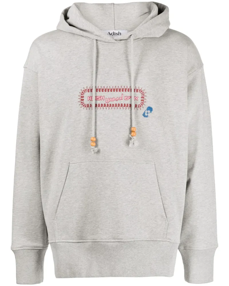 ADISH Alkhws Hoodie mit Logo-Print - Grau Grau