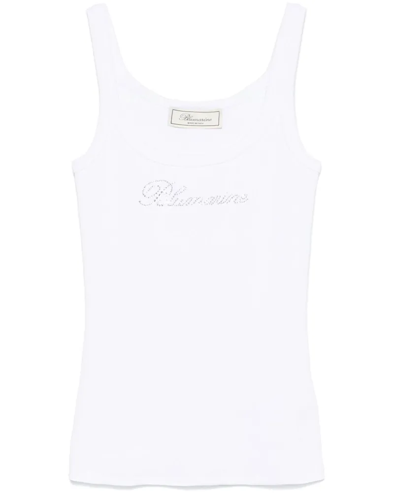 Blumarine Tanktop mit Logo-Applikation - Weiß Weiß