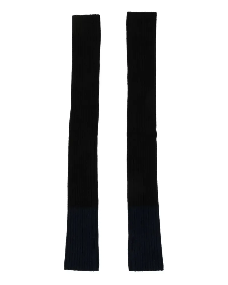 Yohji Yamamoto Handschuhe aus geripptem Strick - Schwarz Schwarz