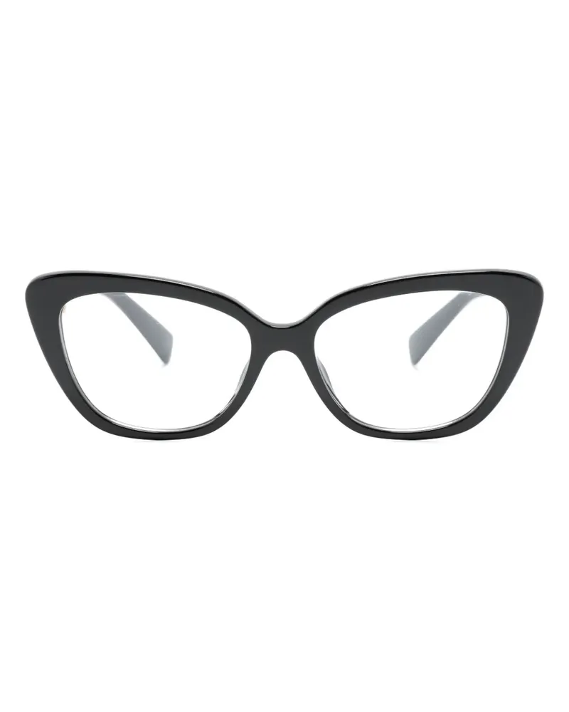 Miu Miu Cat-Eye-Brille mit Logo - Schwarz Schwarz