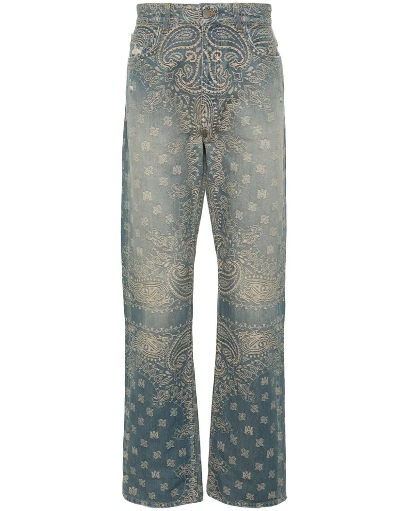 Amiri Gerade Jeans aus Bandana-Jacquard - Blau Blau