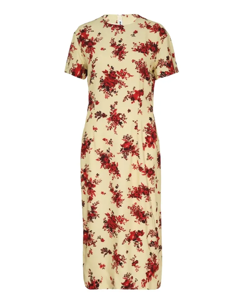 Jil Sander Midikleid mit Blumenprint - Nude Nude