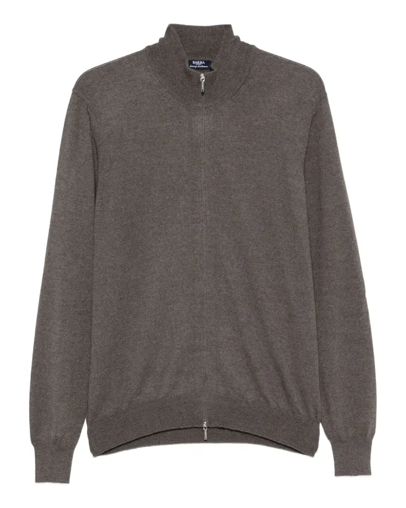 BARBA zip-fastening high-neck cardigan - Braun Braun