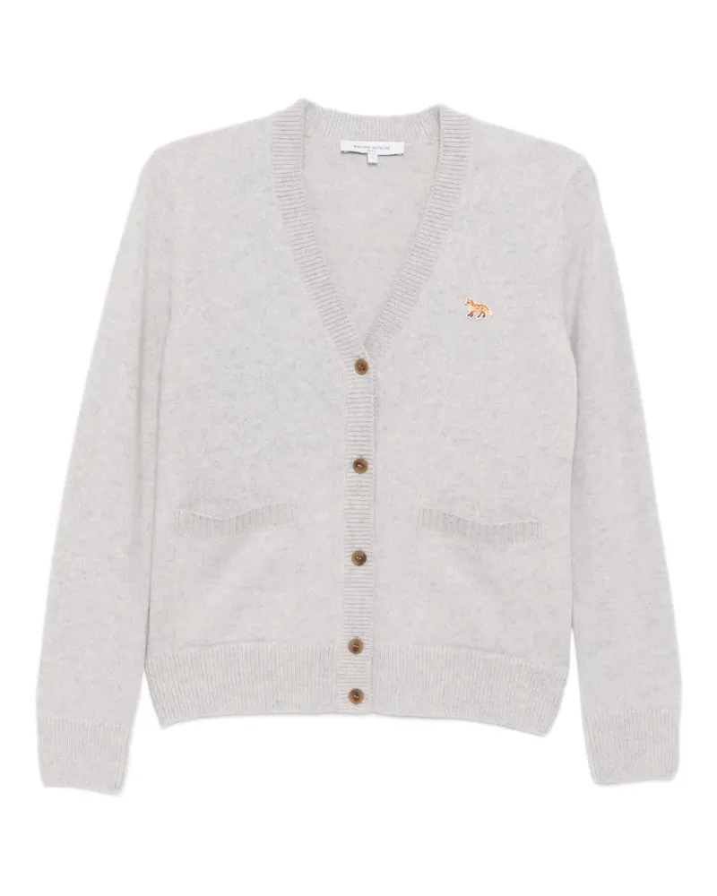 Kitsuné Cardigan mit V-Ausschnitt - Grau Grau
