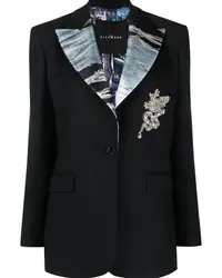 John Richmond Blazer mit Kontrastrevers Schwarz