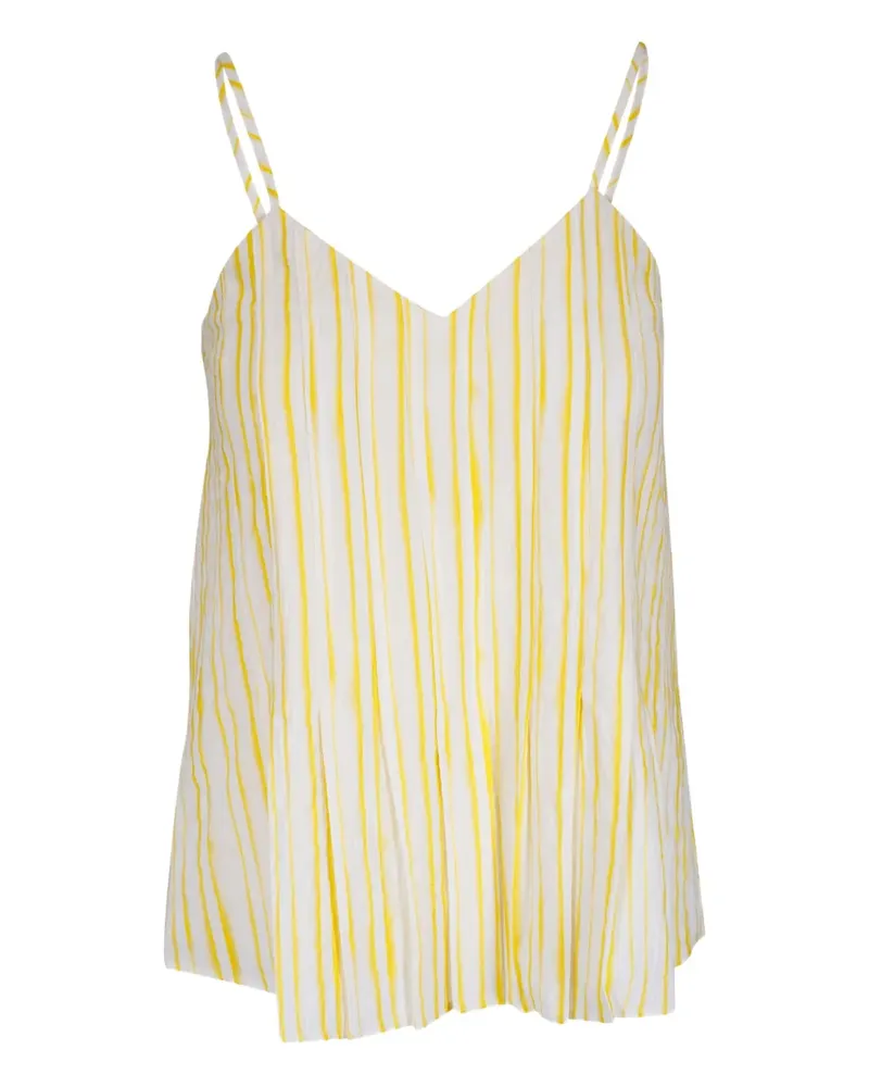 ODEEH Gestreiftes Camisole-Top - Gelb Gelb