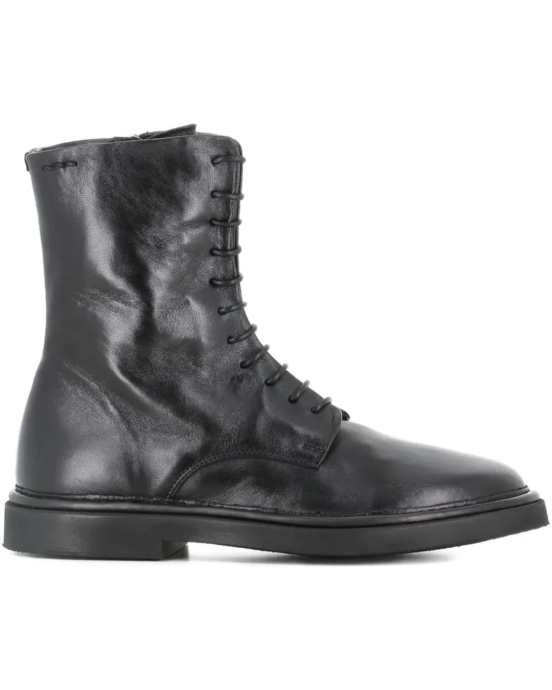 Alexander Hotto lace-up zip boots - BLACK Black