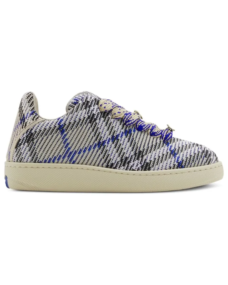 Burberry Gestrickte Box Sneakers mit Check Blau