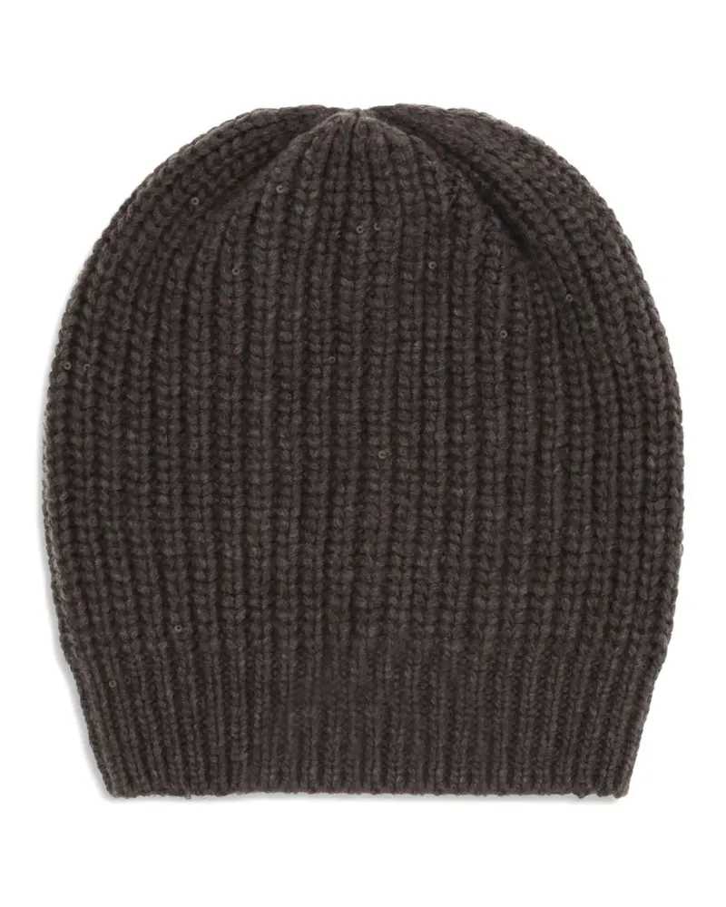 Brunello Cucinelli Gerippte Beanie mit Pailletten - Braun Braun