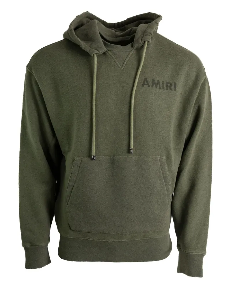 Amiri Ausgefranster Hoodie mit Logo-Detail - Grün Grün
