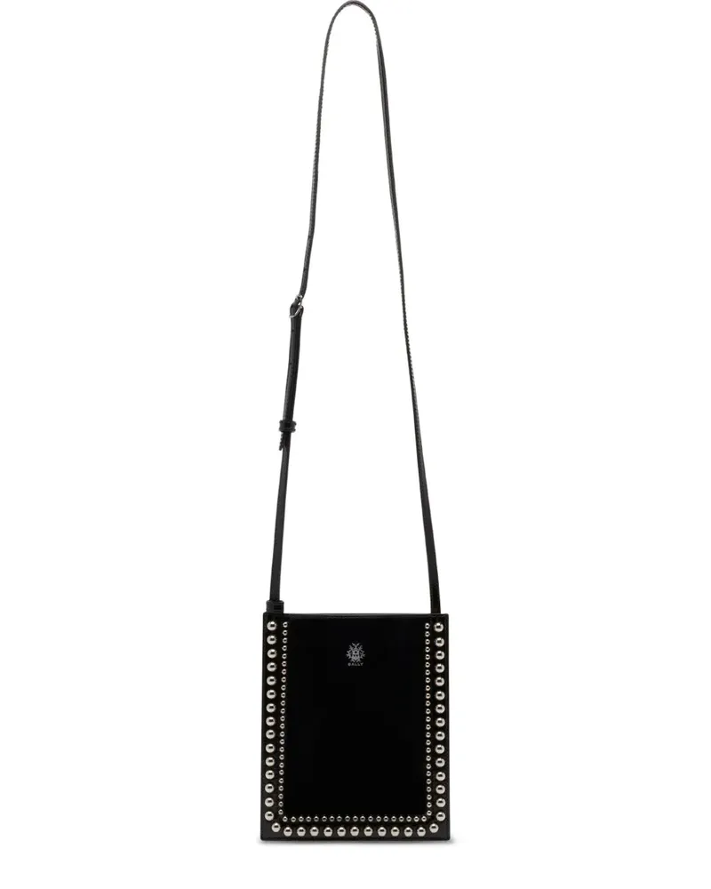 Bally Beckett studded leather messenger bag - Schwarz Schwarz