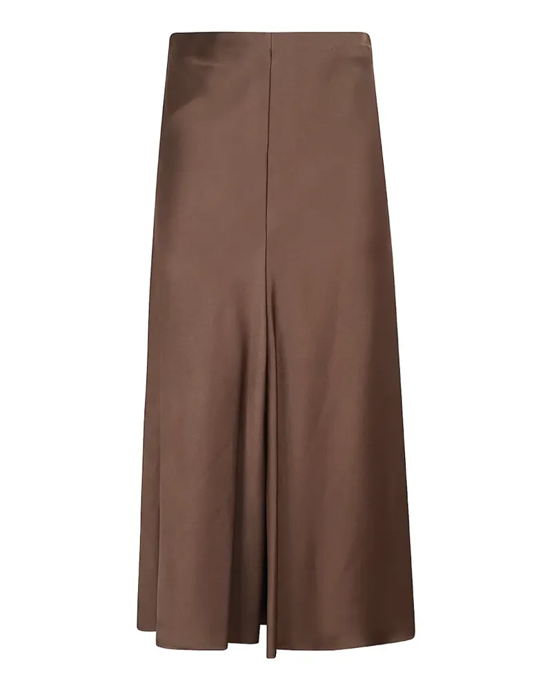 Brunello Cucinelli satin-finish A-line maxi skirt - Braun Braun