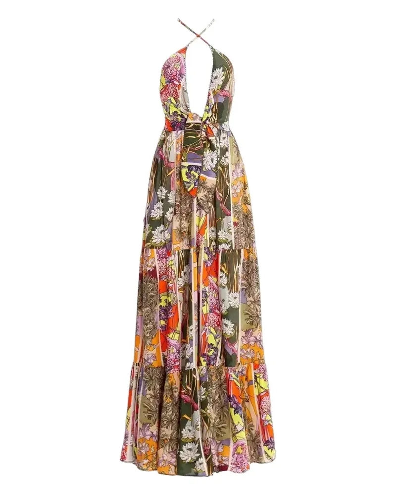AGUA BENDITA Fairy Suki Maxikleid mit Blumen-Print - Orange Orange