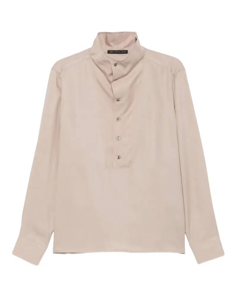 Low Brand Hemd mit Stehkragen - Nude Nude