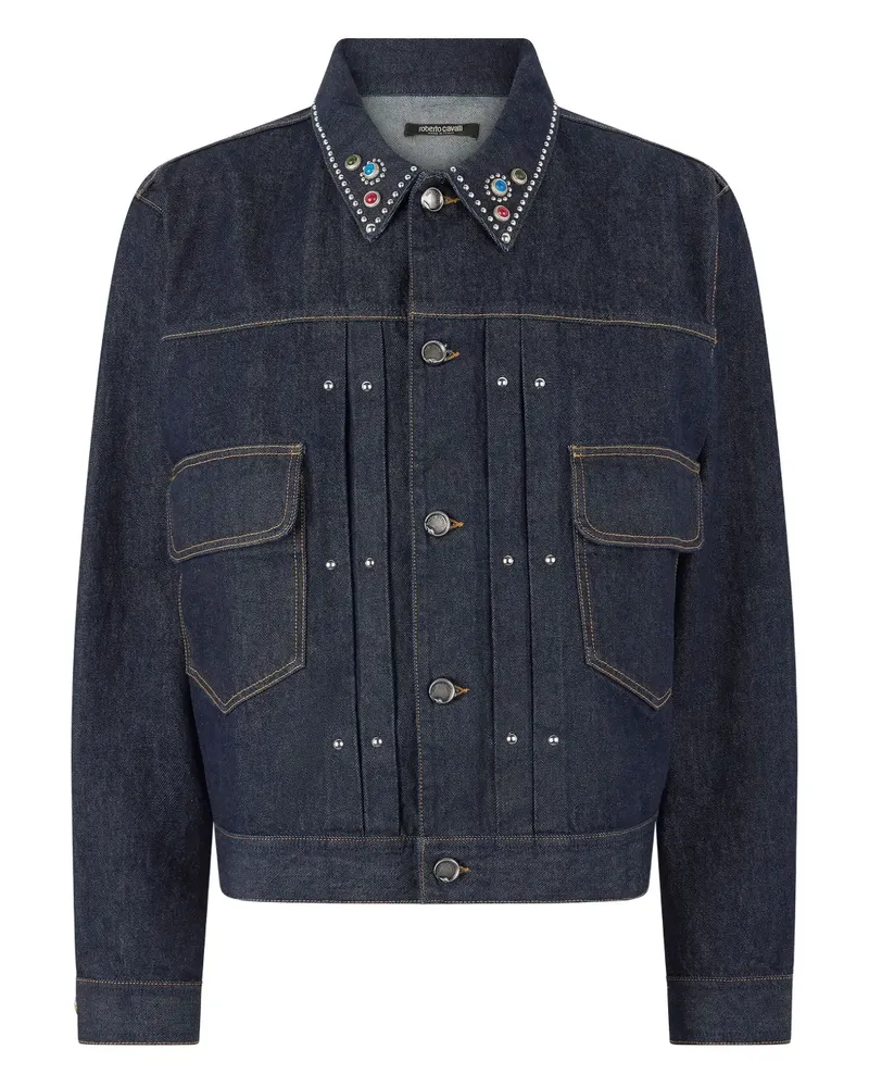 Roberto Cavalli Jeansjacke mit Nieten - Blau Blau