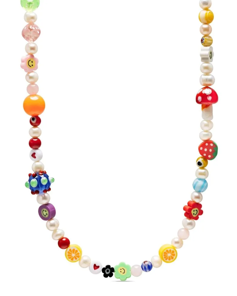 Nialaya Choker mit Perlen - Weiß Weiß