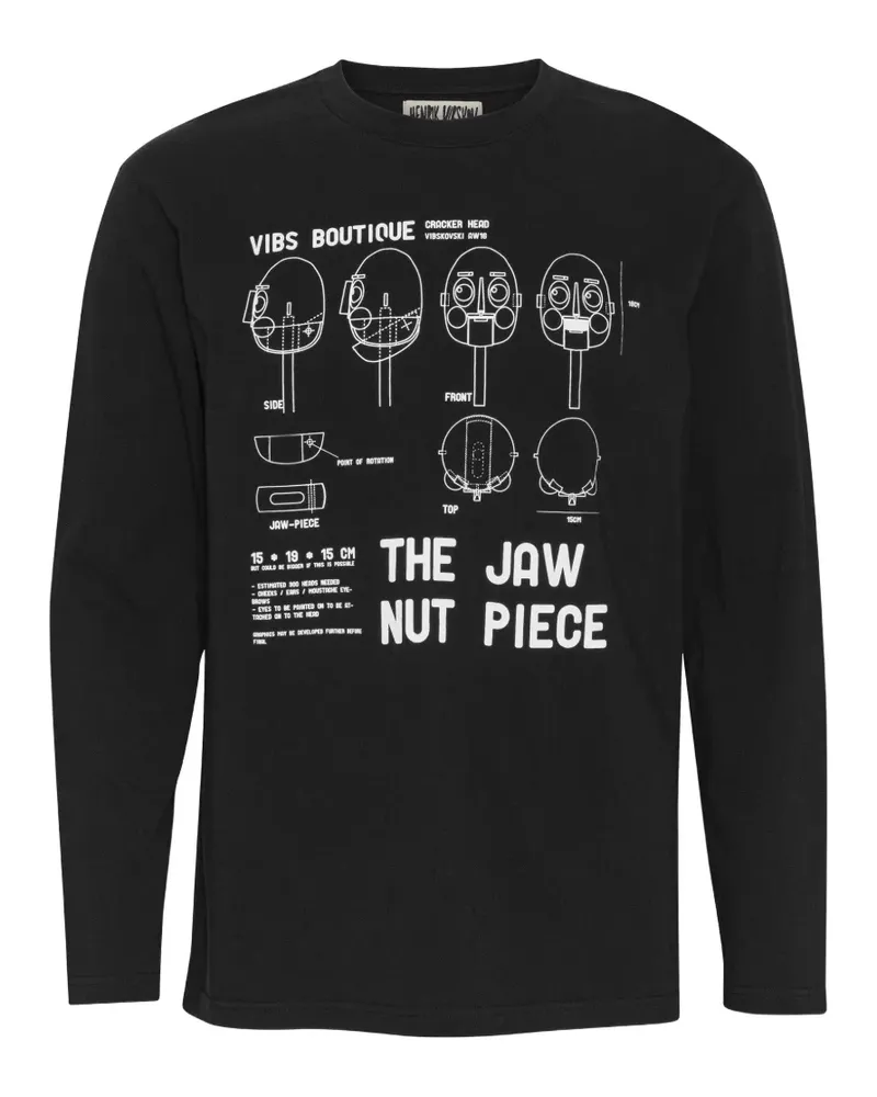 Henrik Vibskov graphic-print long-sleeve T-shirt - Schwarz Schwarz