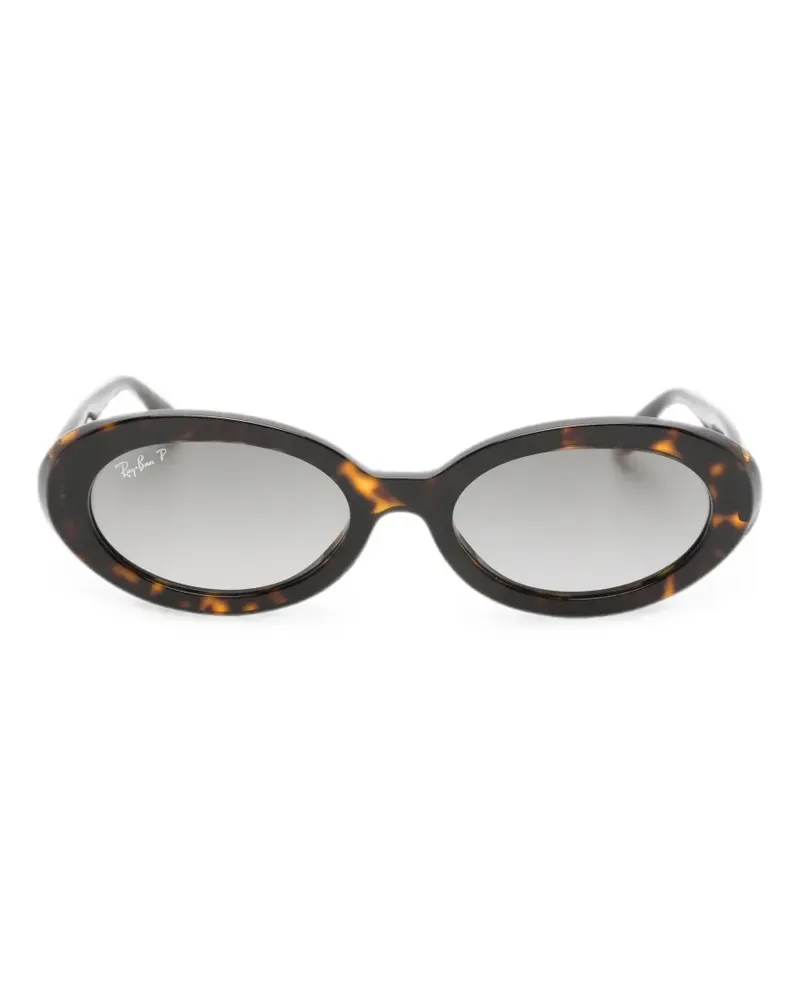 Ray Ban tortoiseshell-effect oval-frame sunglasses - Braun Braun