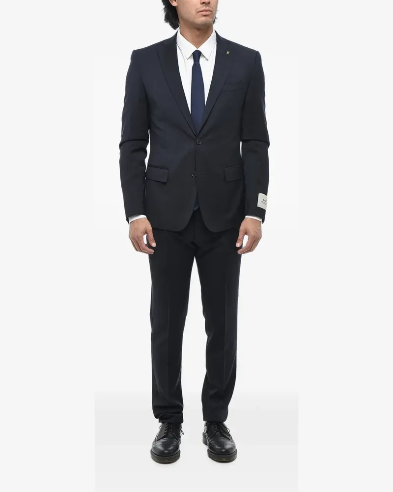 Corneliani Zweiteiliger Jacquard-Anzug mit Klappentaschen - Blau Blau