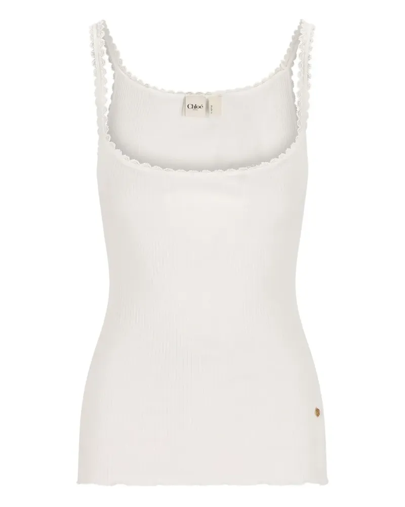 Chloé Tanktop mit Wellensaum - Weiß Weiß