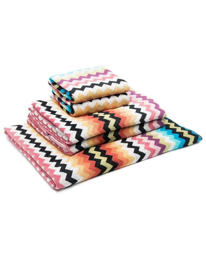 Missoni Home Set aus fünf Handtüchern mit Zickzackmuster - Gelb Gelb