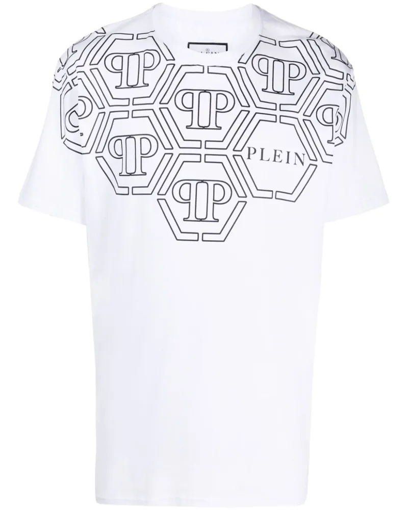 Philipp Plein T-Shirt mit Hexagon-Print - Weiß Weiß