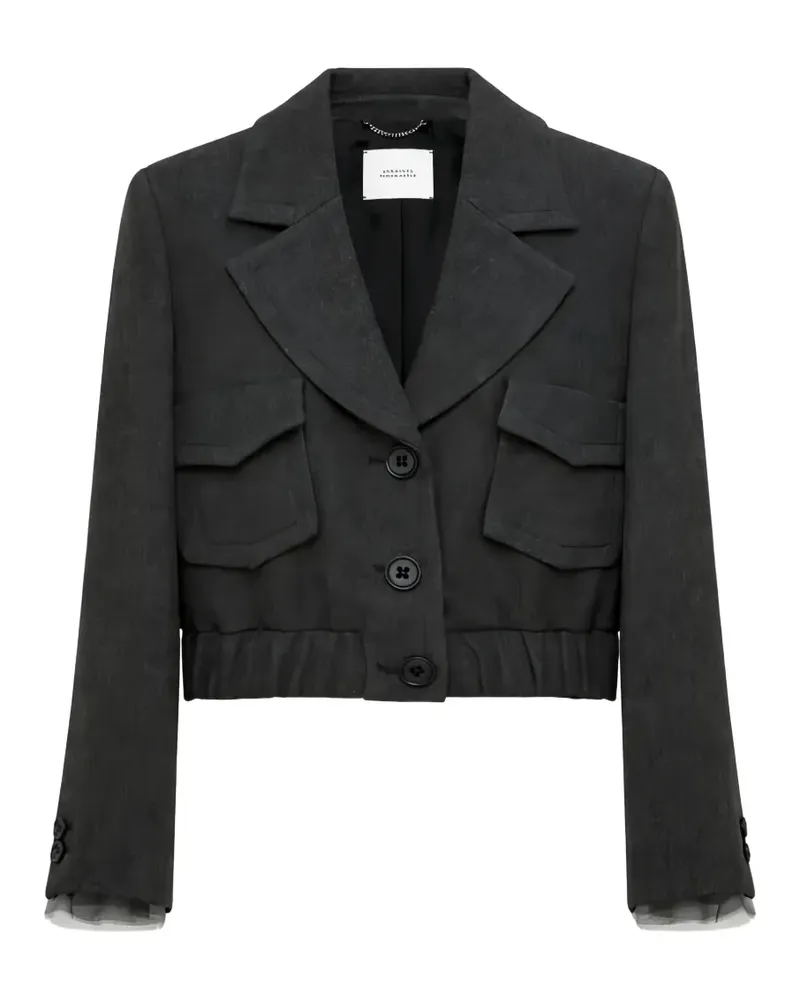 Dorothee Schumacher Cropped-Jacke mit Rundhalsausschnitt - Grau Grau