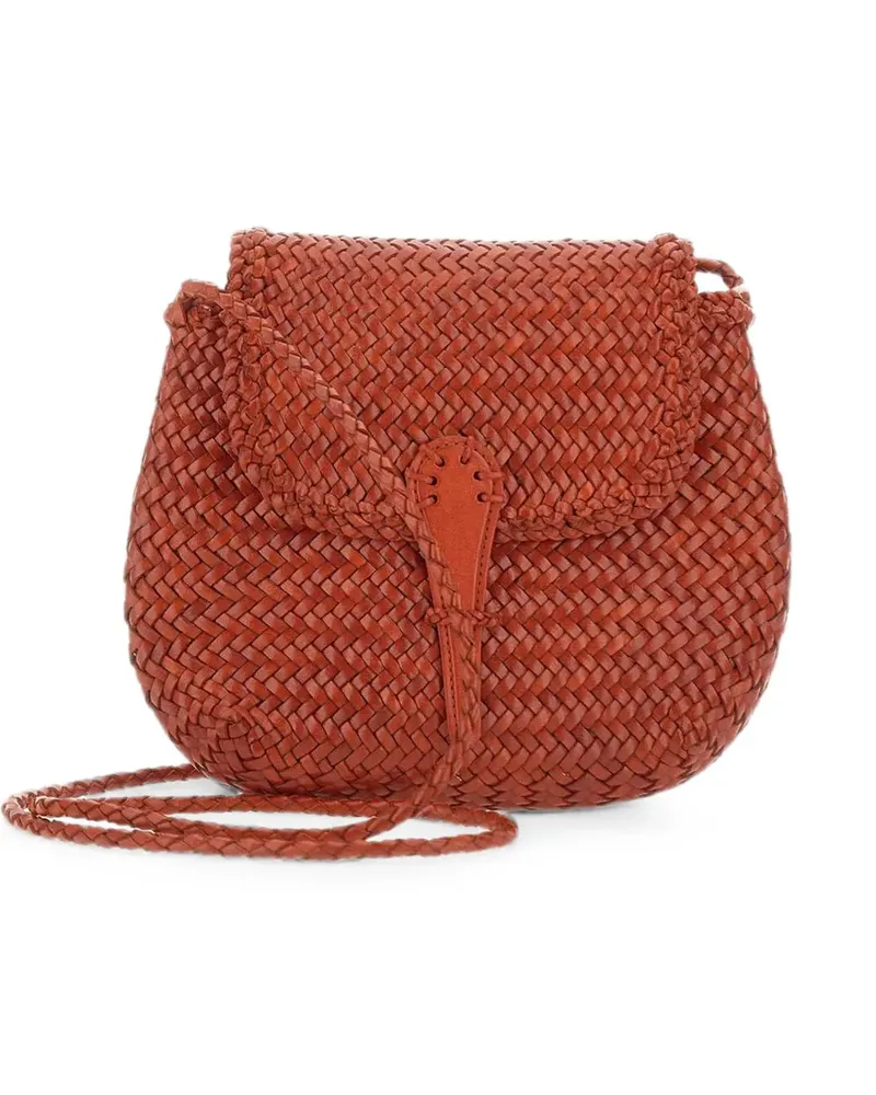 Dragon Diffusion mini City woven-leather crossbody bag - Braun Braun